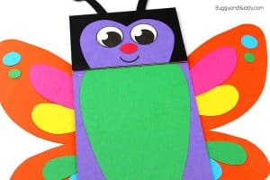 Butterfly Paper Bag Puppets with Free Template - Buggy and Buddy