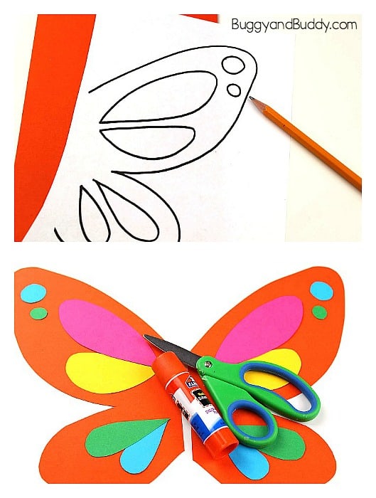 make your butterfly wings for your paper bag puppet