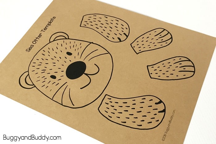 print out the free sea otter template printable PDF