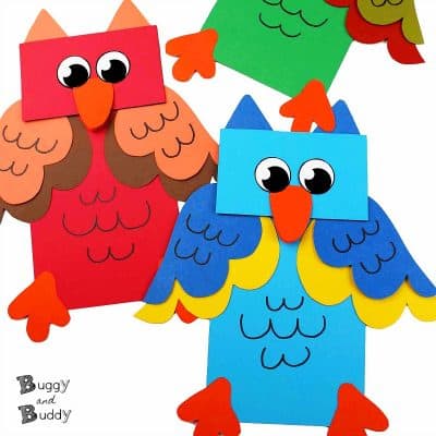 Owl Paper Bag Puppet Craft for Kids