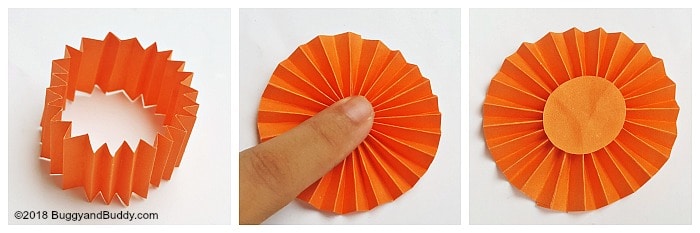 press your paper together to form a circle shape