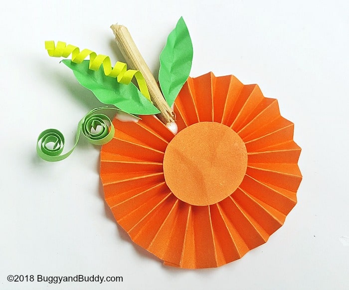 folded paper pumpkin craft for kids