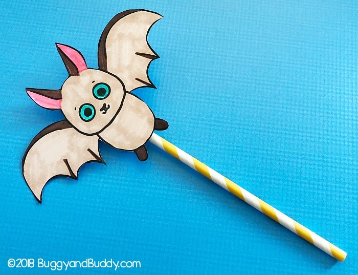 Halloween STEAM Activity for Kids: Bat Straw Rockets with Free Printable