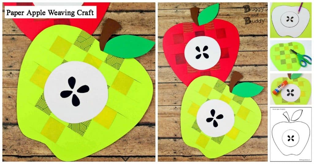 paper weaving apple craft for kids great for fall