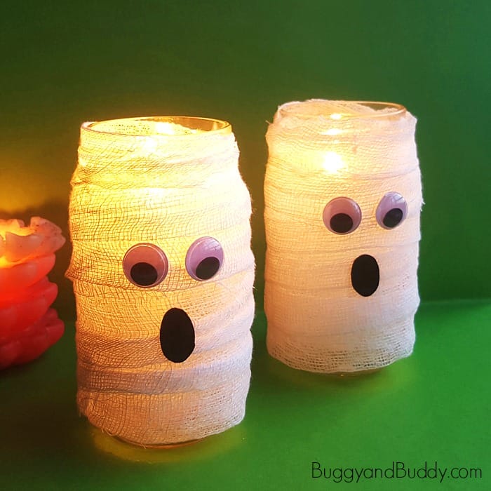 DIY Glowing Mummy Lantern  Craft for Kids for Halloween