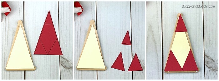 glue the red paper onto your ornament