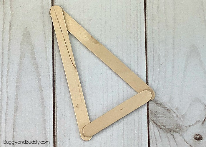 glue your craft sticks into a triangle