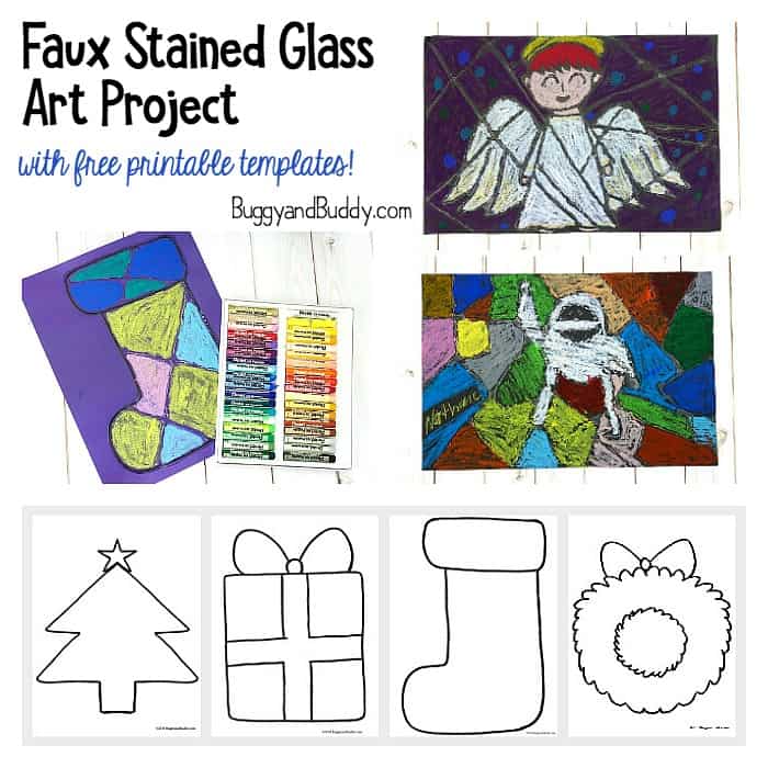 Christmas Faux Stained Glass Art Project for Kids