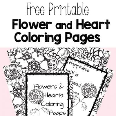 Free Printable Flower and Heart Coloring Pages