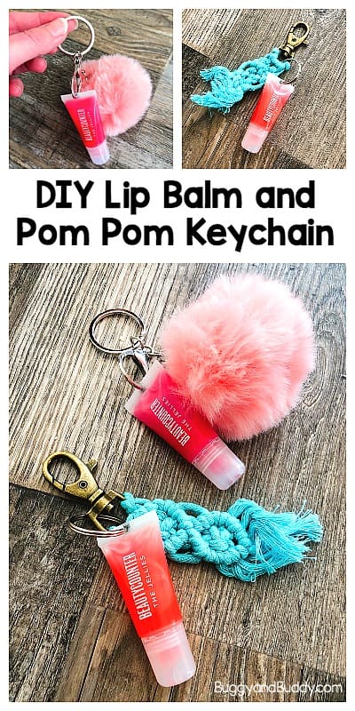 DIY Lip Balm and Pom Pom Keychain Craft for Kids