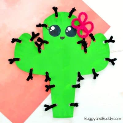 Paper Plate Cactus Craft for Kids
